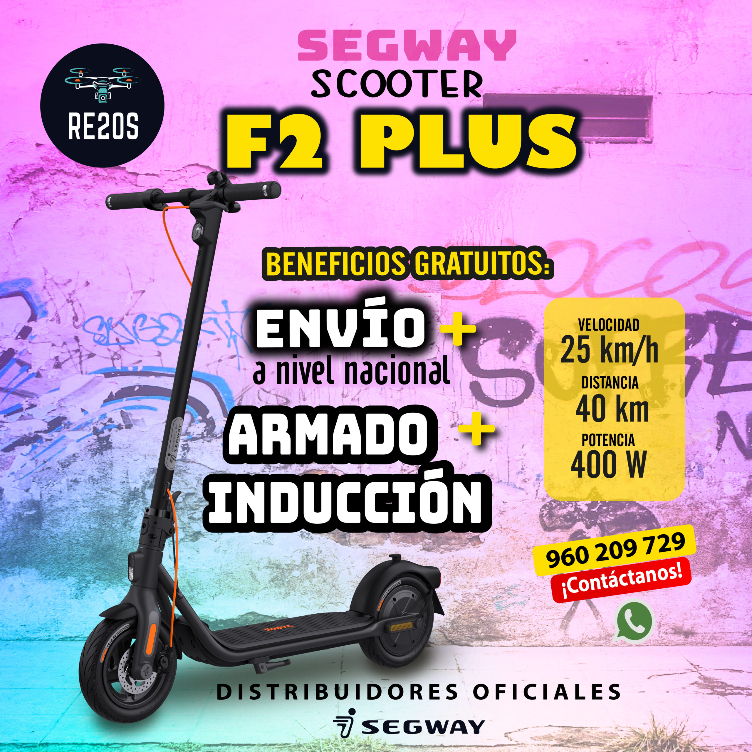 Ninebot F2 Plus | Scooter Eléctrico con Autonomía de 55 km y Estilo Urbano - Imagen 4