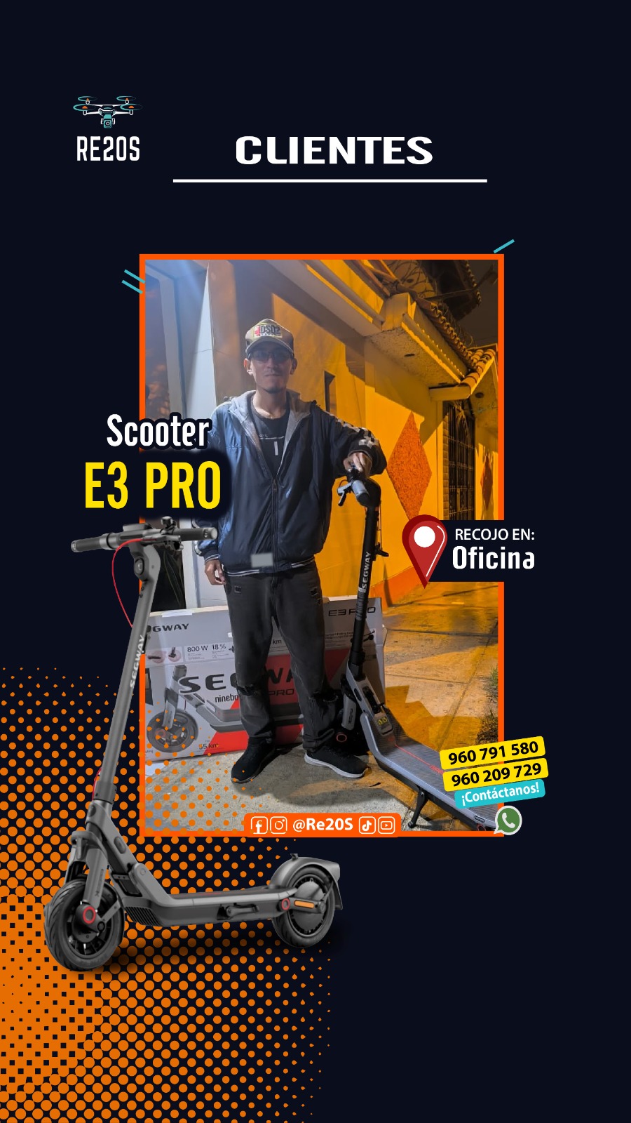 Cliente con Segway E3 Pro entregado en Lima